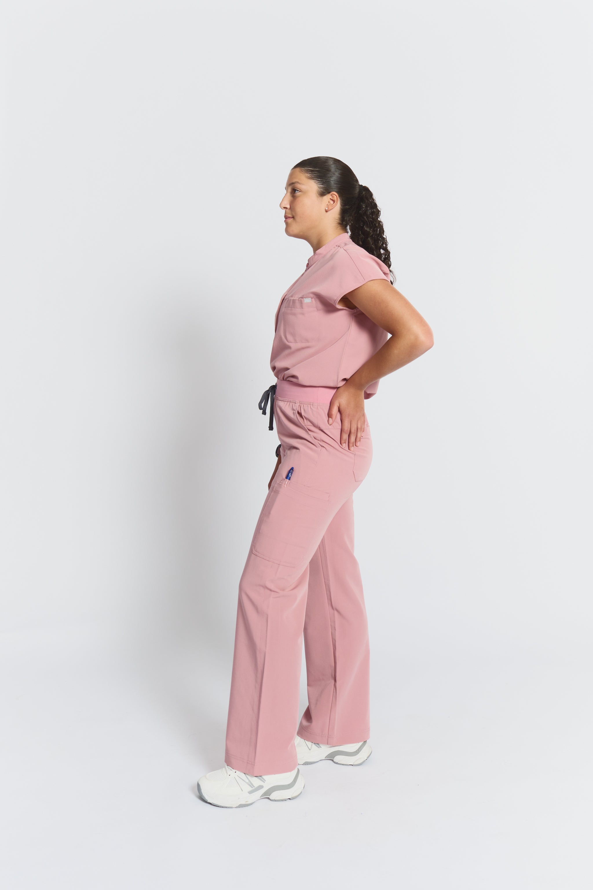 ACE Wide Leg Scrub Pants - Rosewood