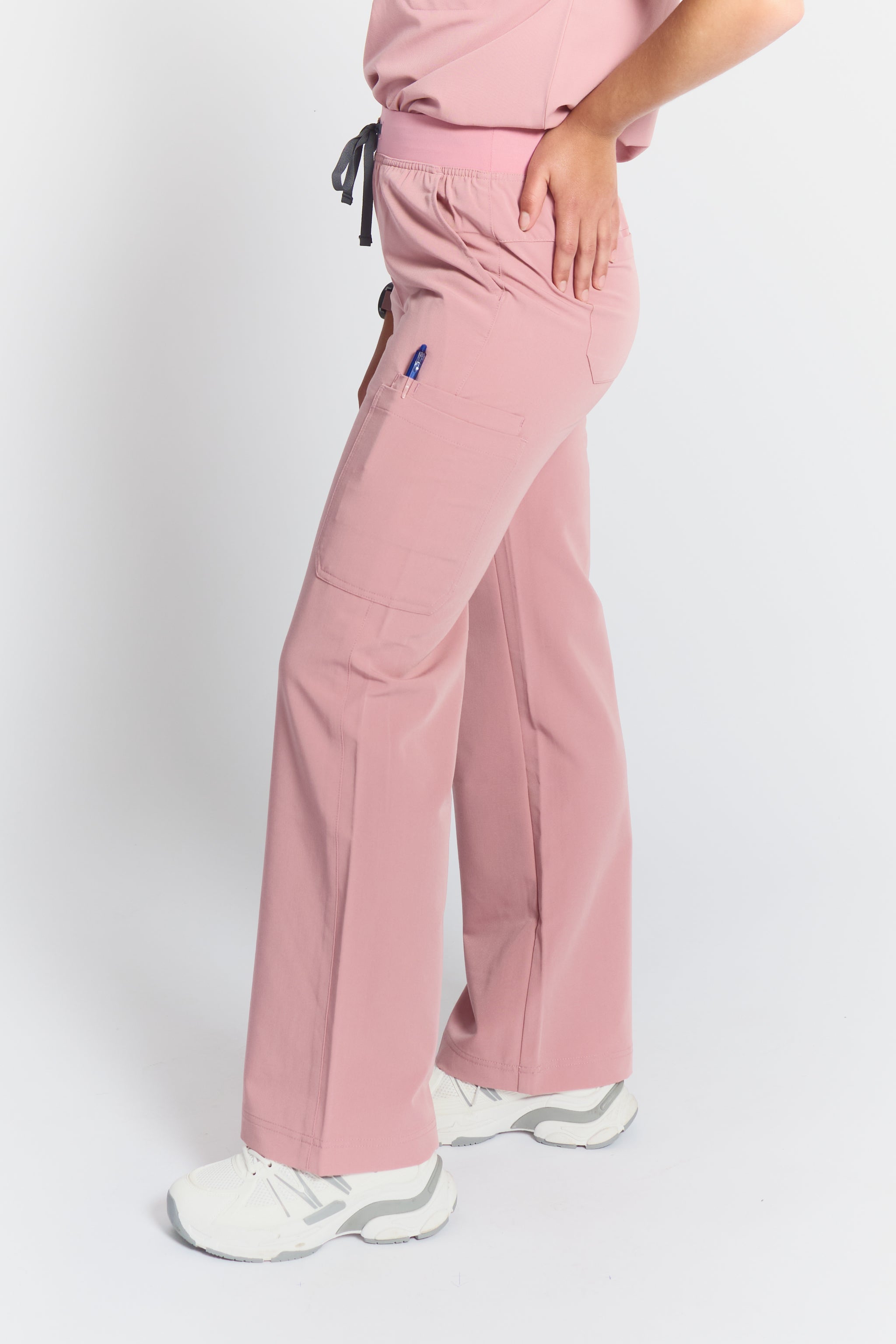 ACE Wide Leg Scrub Pants - Rosewood