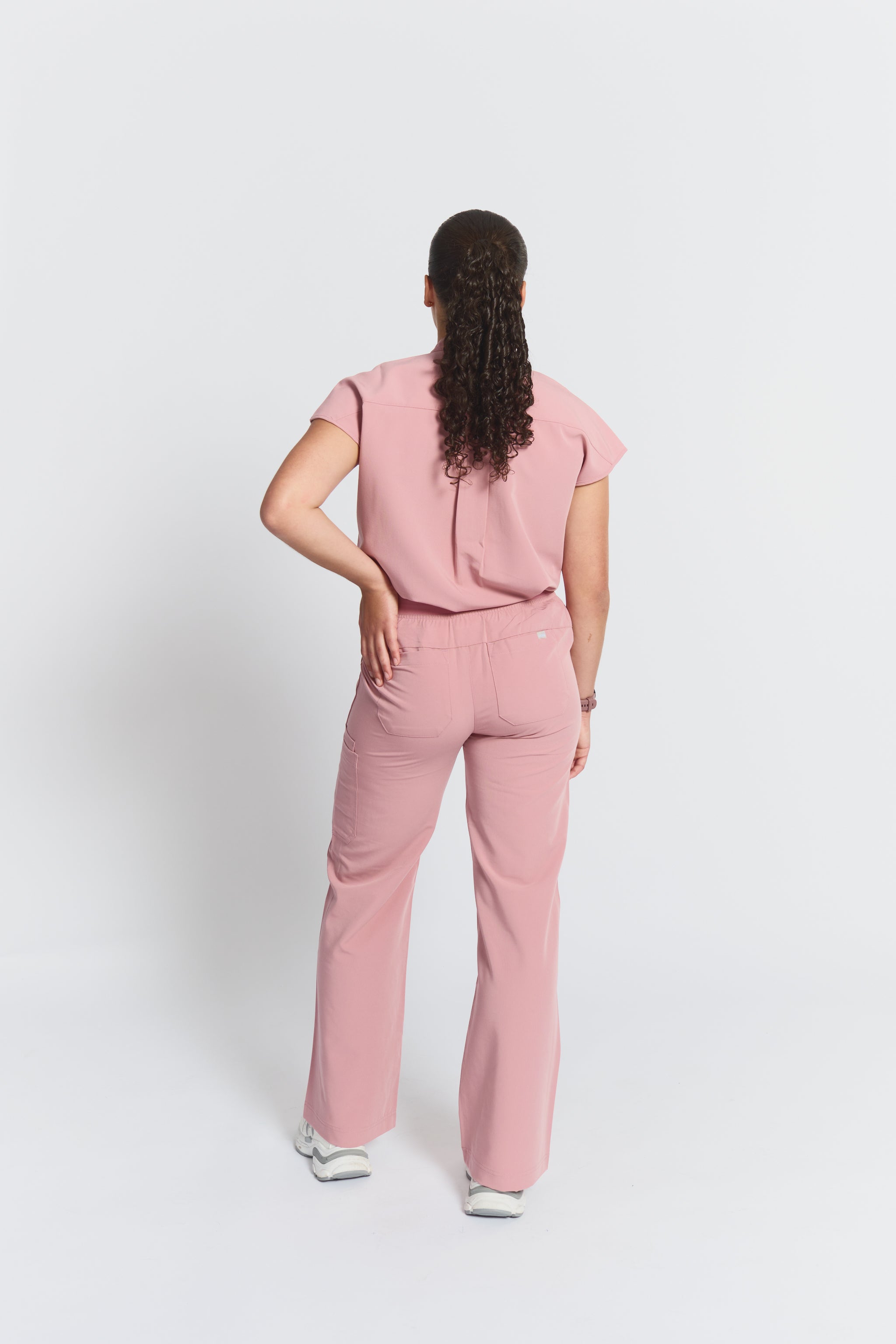 ACE Wide Leg Scrub Pants - Rosewood