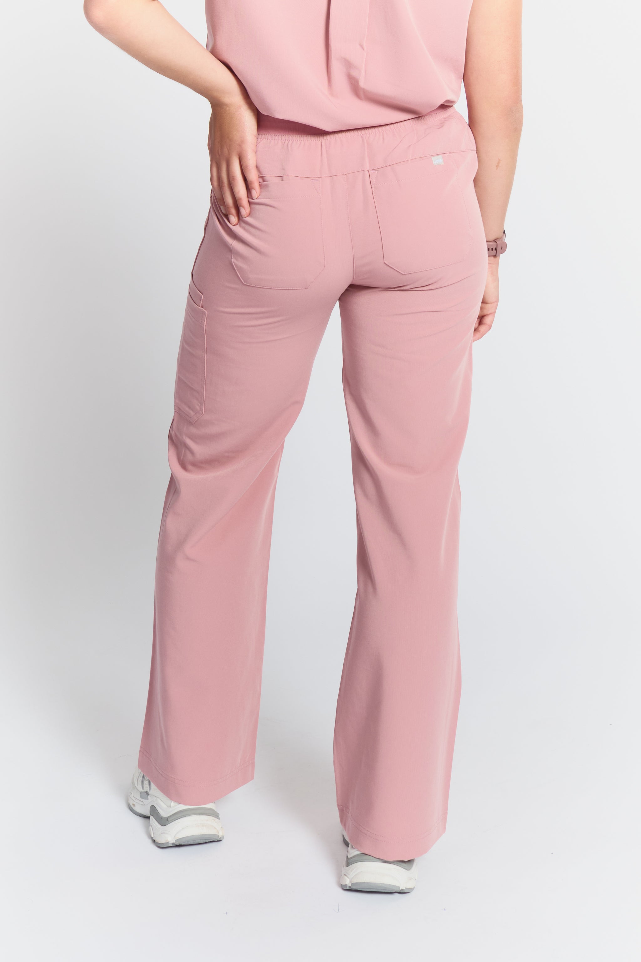 ACE Wide Leg Scrub Pants - Rosewood