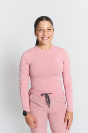 Amelia Longsleeve Underscrub - Rosewood - Breast Cancer Underscrub