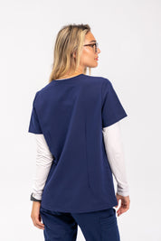 Haut d'uniforme médical à trois poches Victoria - Bleu marine