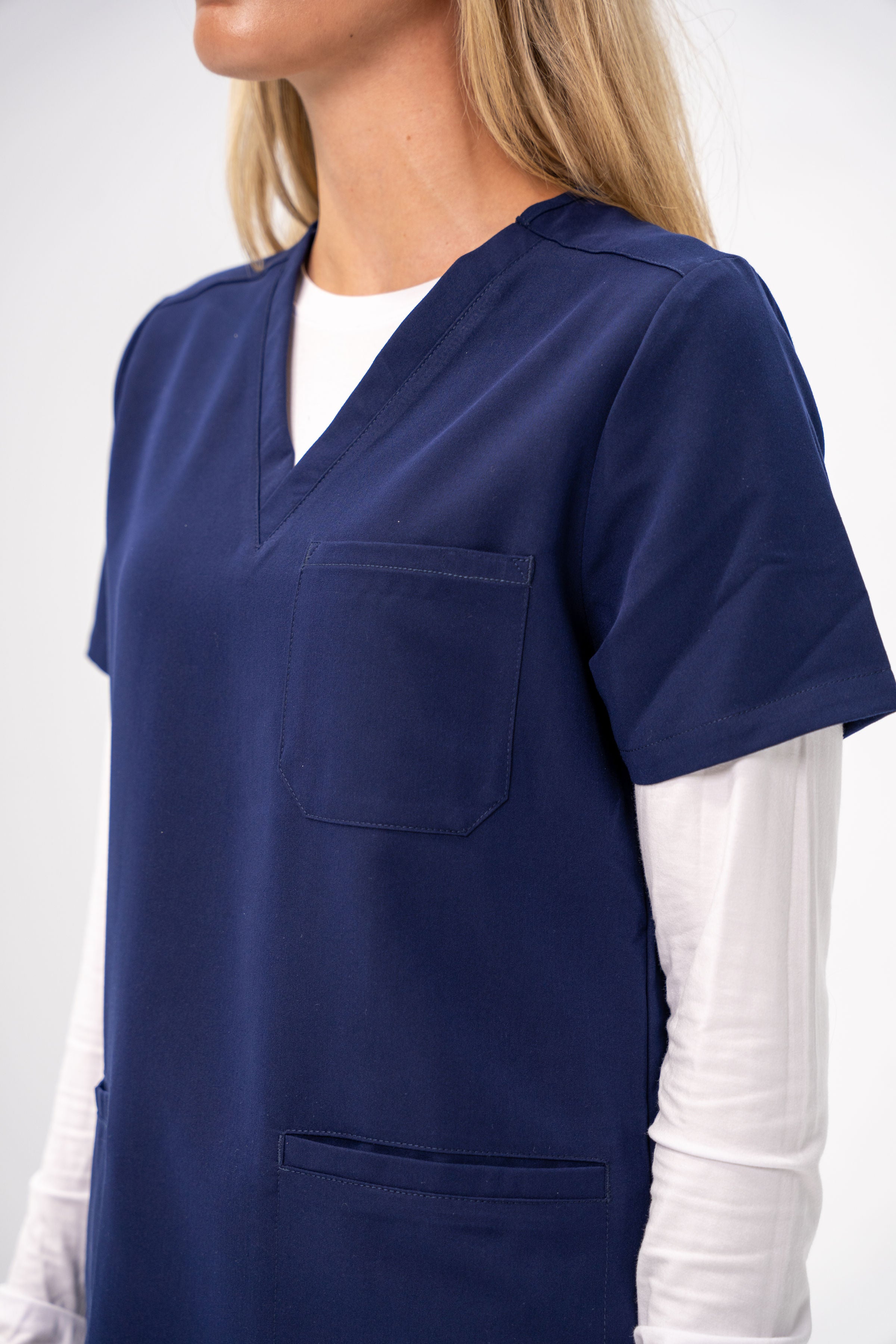 Haut d'uniforme médical à trois poches Victoria - Bleu marine