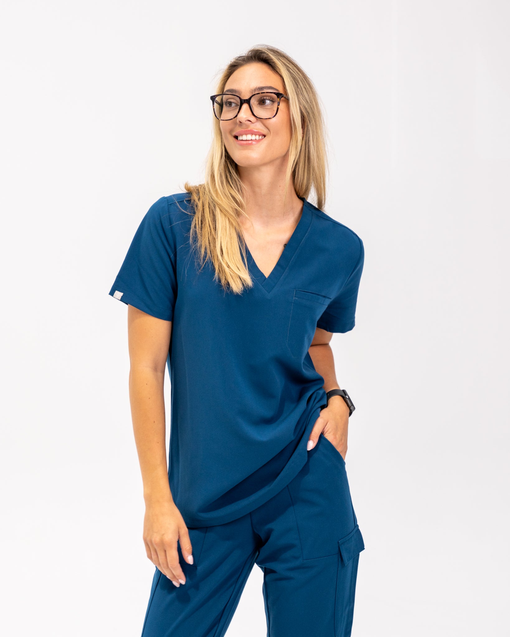 Haut d'uniforme médical Olivia - Bleu Abysse