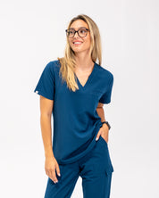 Haut d'uniforme médical Olivia - Bleu Abysse