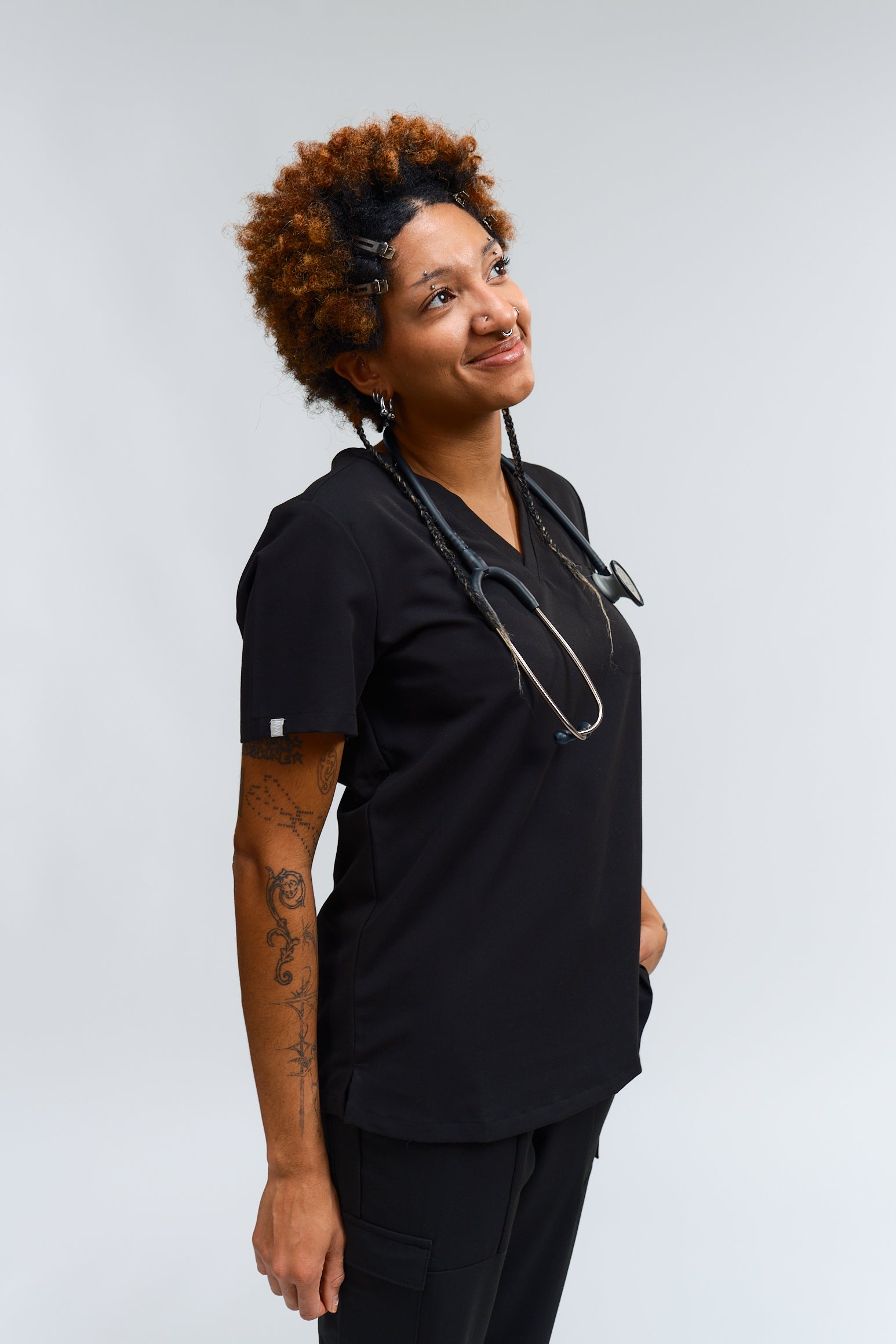 Haut d'uniforme médical Olivia - Noir