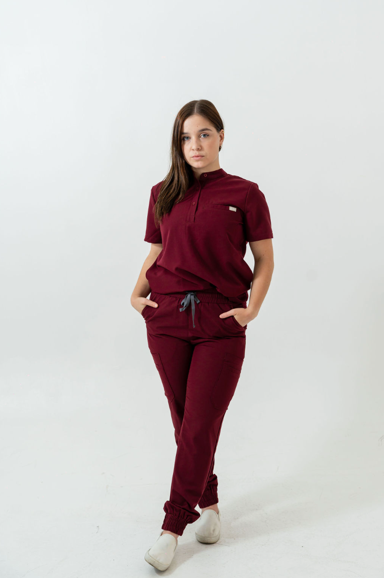 Pantalon d’uniforme médical coupe jogging Anastasia - Bourgogne