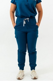 Pantalon d’uniforme médical coupe jogging Lydia - Bleu Abysse