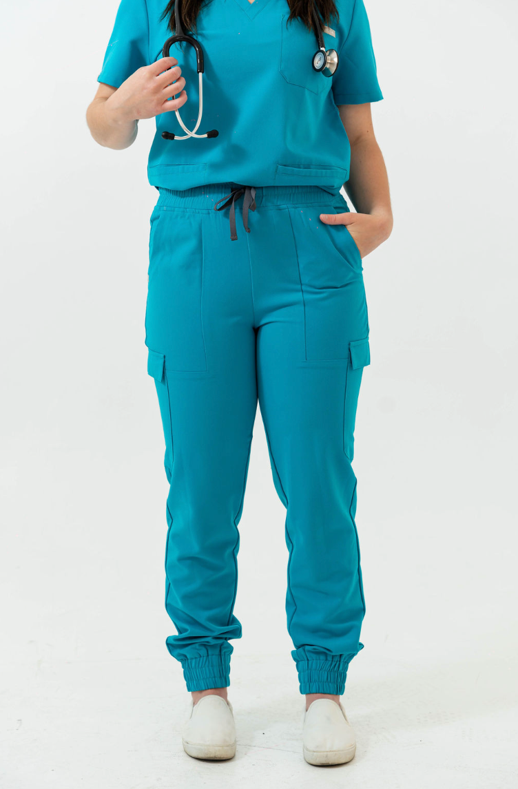 Pantalon d'uniforme médical Lydia - Bleu cyan