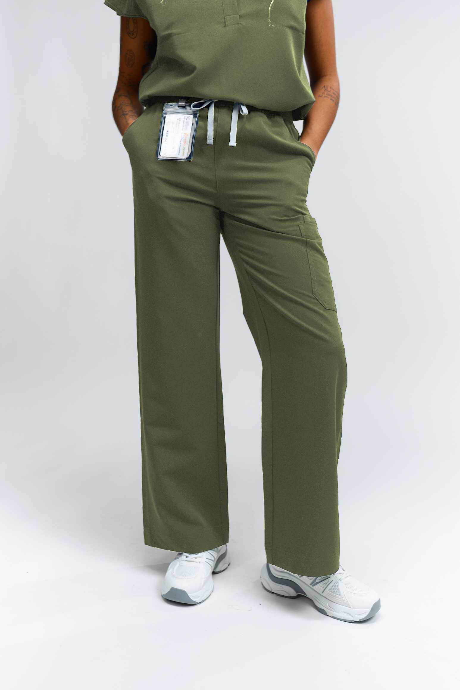 ACE Wide Leg Scrub Pants - Mossy Green