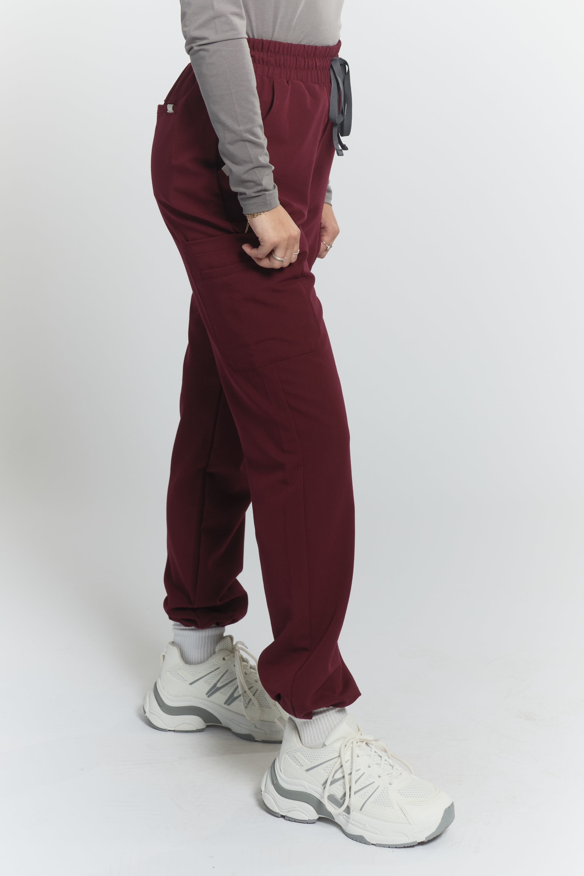 Lulu Straight Leg Scrub Pants - Burgundy