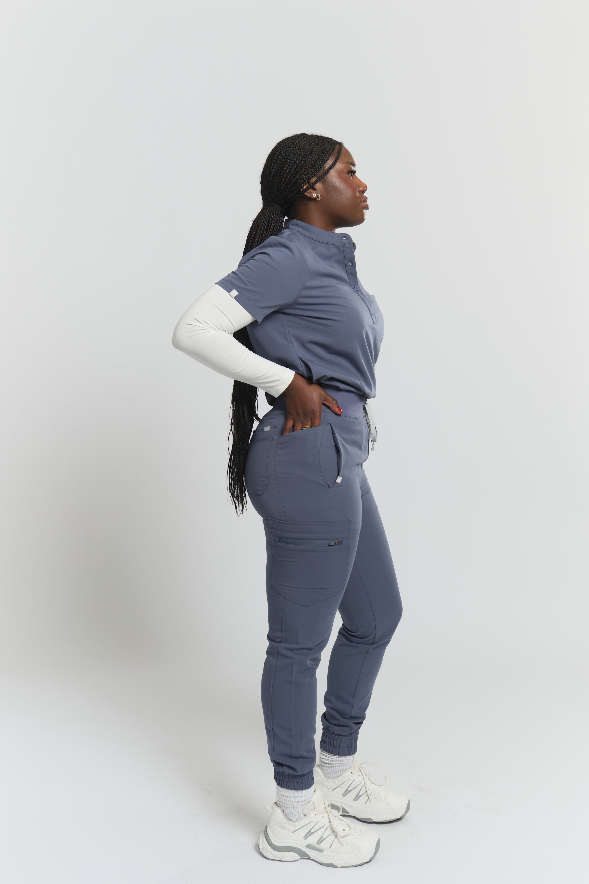 Elodia Jogger Scrub Pants - Stormy Grey