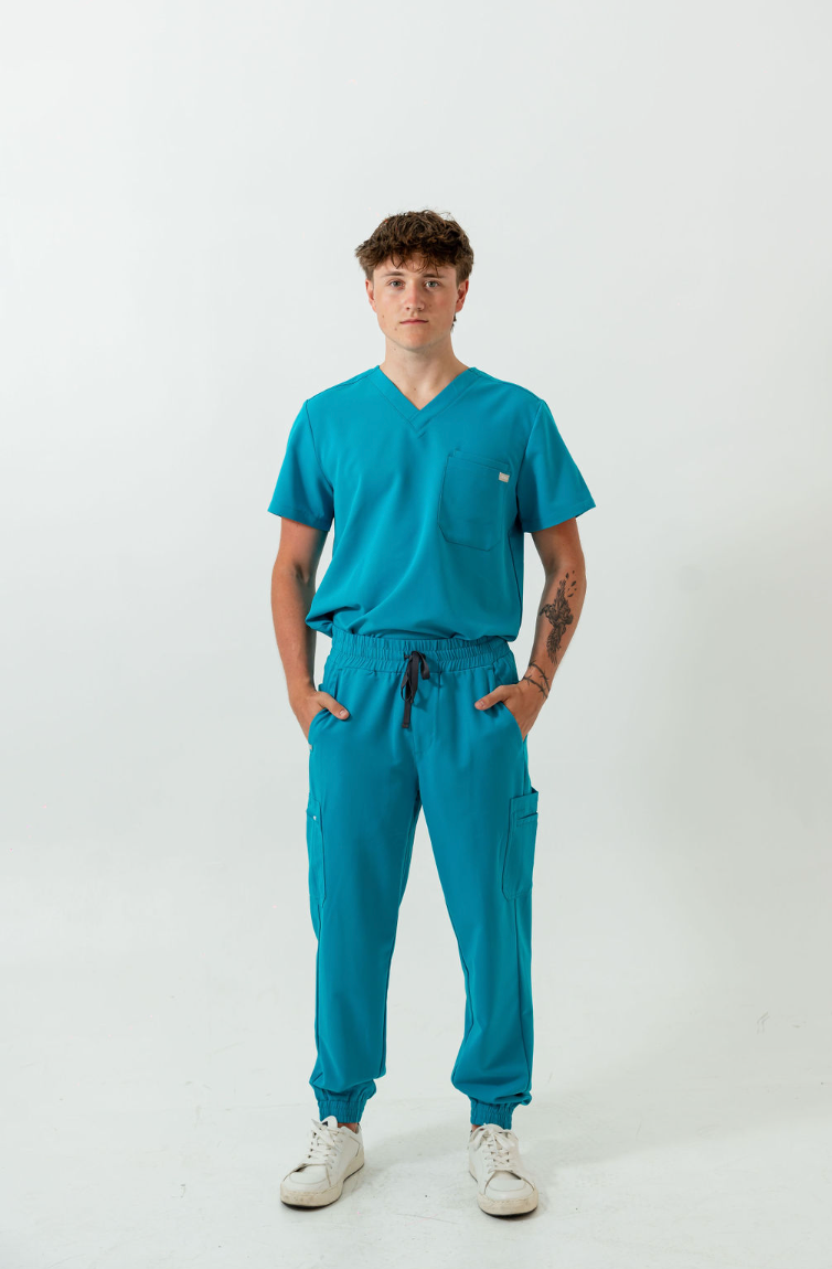 Kian Jogger Scrub Pants - Cyan Blue