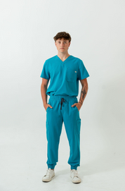 Kian Jogger Scrub Pants - Cyan Blue