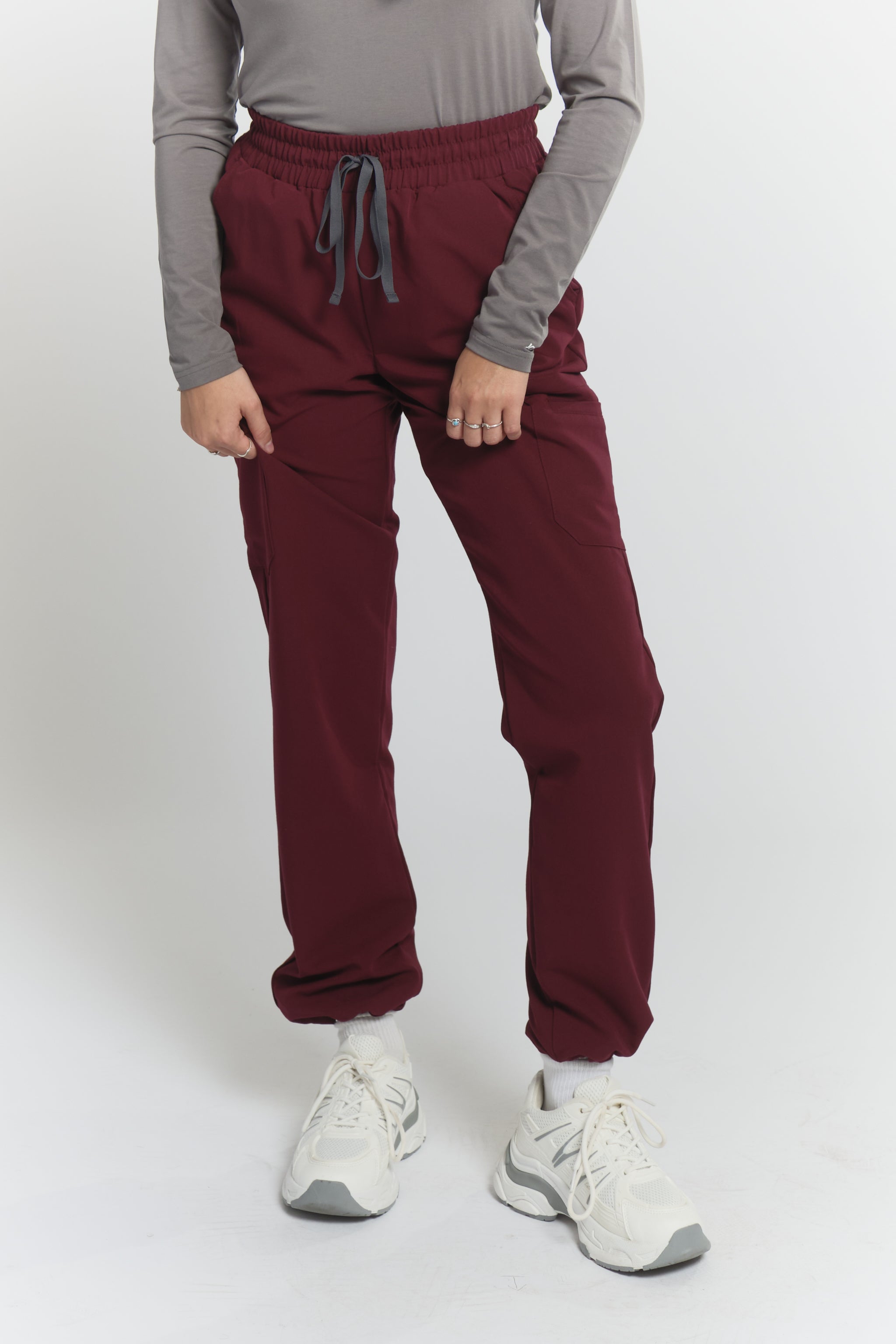 Lulu Straight Leg Scrub Pants - Burgundy