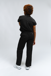 Ophelia Cap Sleeve Scrub Top - Black