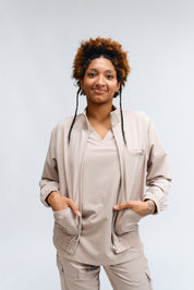 Thalia Scrub Jacket - Sandstone