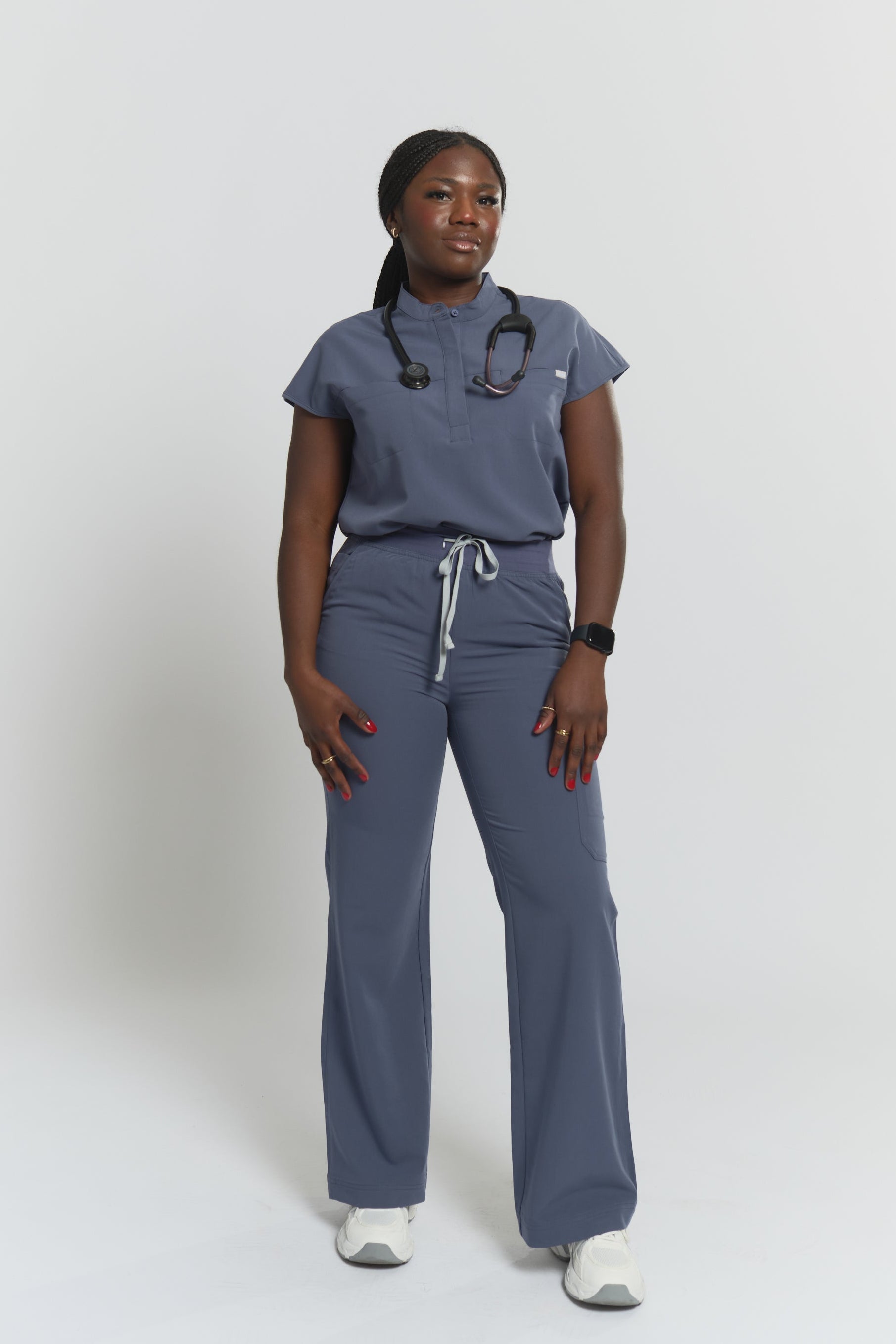 ACE Wide Leg Scrub Pants - Stormy Grey