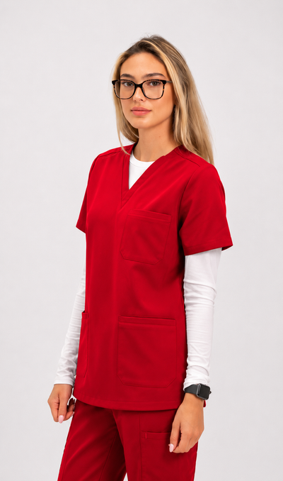 Haut de blouse Victoria - Rouge rubis