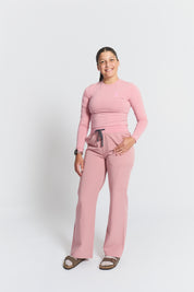Amelia Longsleeve Underscrub - Rosewood - Breast Cancer Underscrub