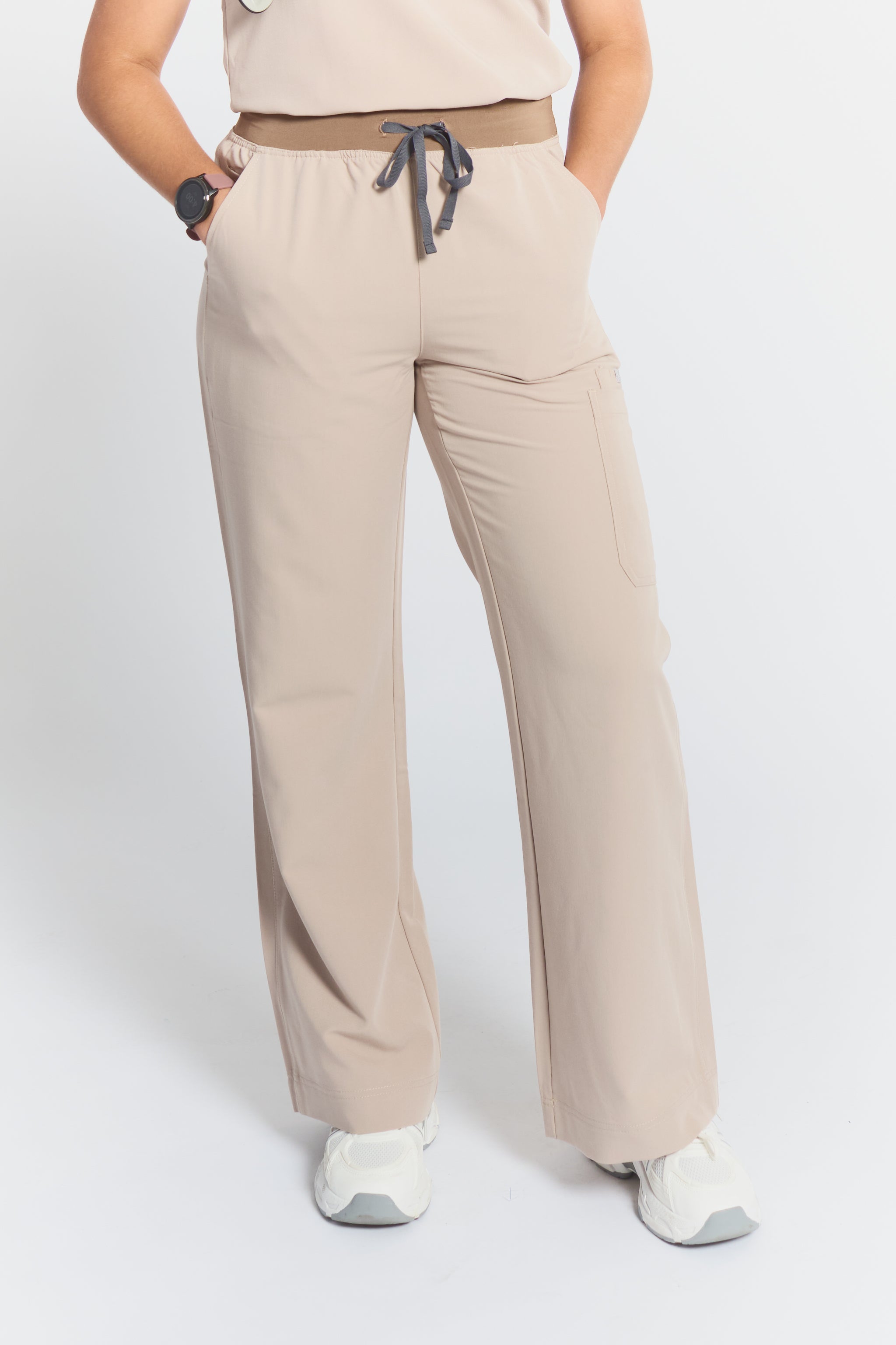 ACE Wide Leg Scrub Pants - Sandstone
