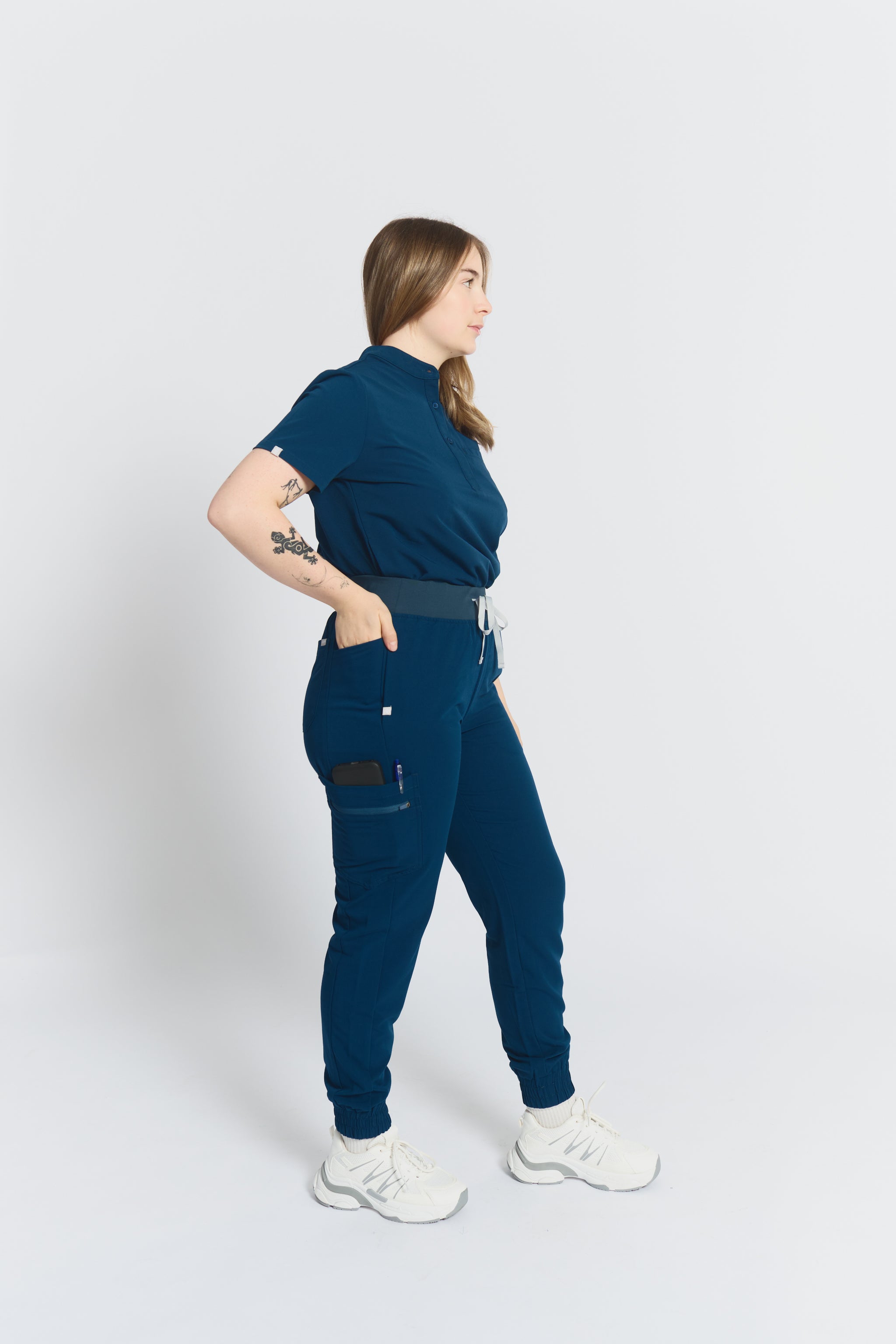 Pantalon d’uniforme médical coupe jogging Elodia - Bleu Abysse