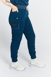 Pantalon d’uniforme médical coupe jogging Elodia - Bleu Abysse