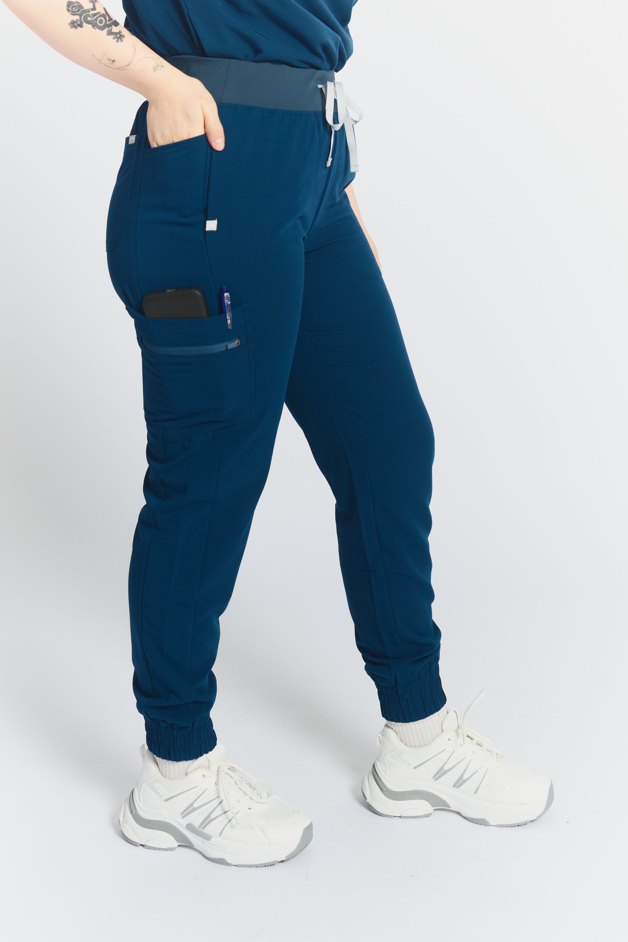 Pantalon d’uniforme médical coupe jogging Elodia - Bleu Abysse