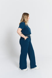 ACE Wide Leg Scrub Pants - Abyss Blue