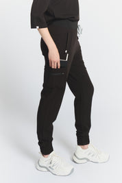 Elodia Jogger Scrub Pants - Black