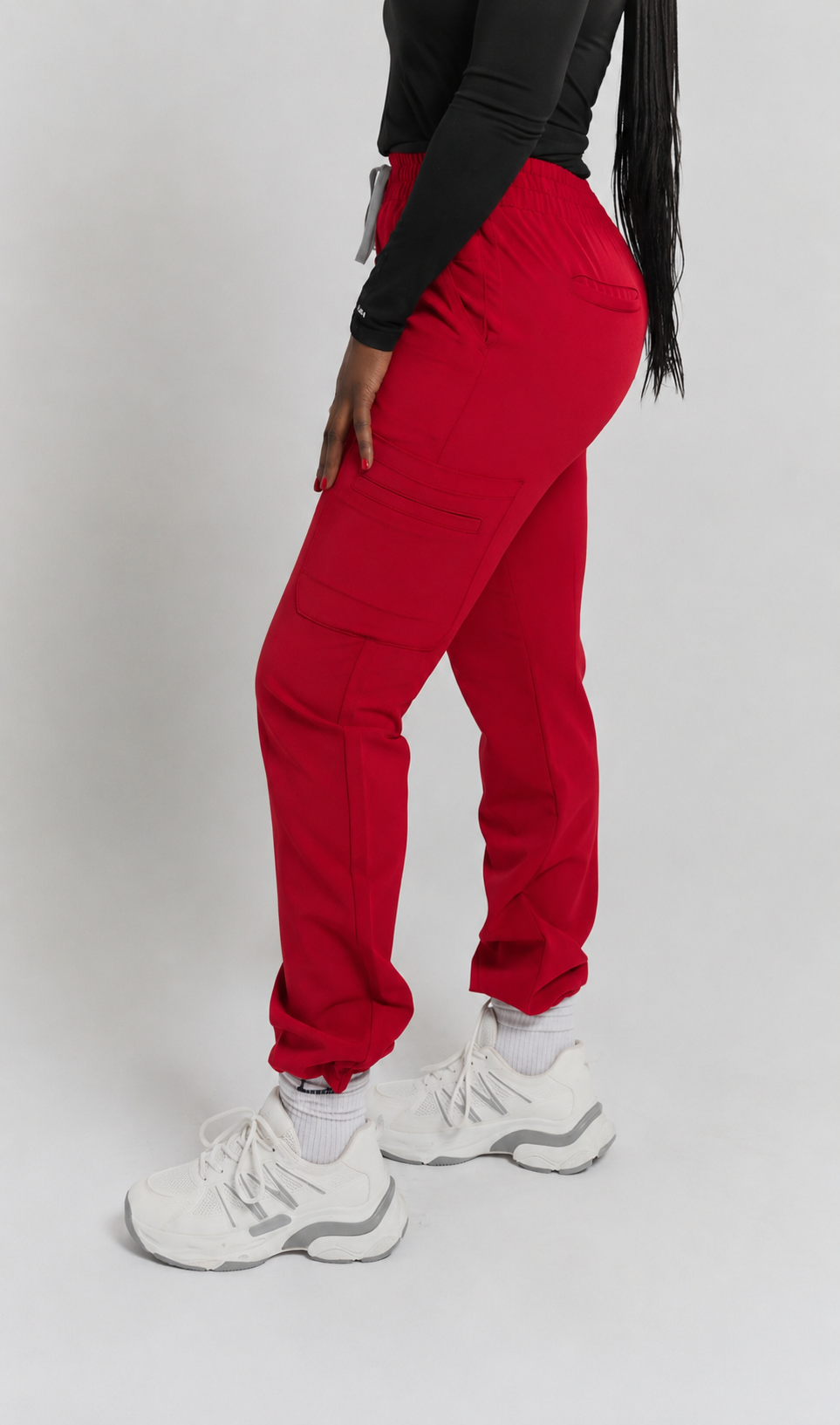 Lulu Straight Leg Scrub Pants - Ruby Red