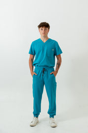 Pantalon médical de type jogging Kian - Bleu cyan