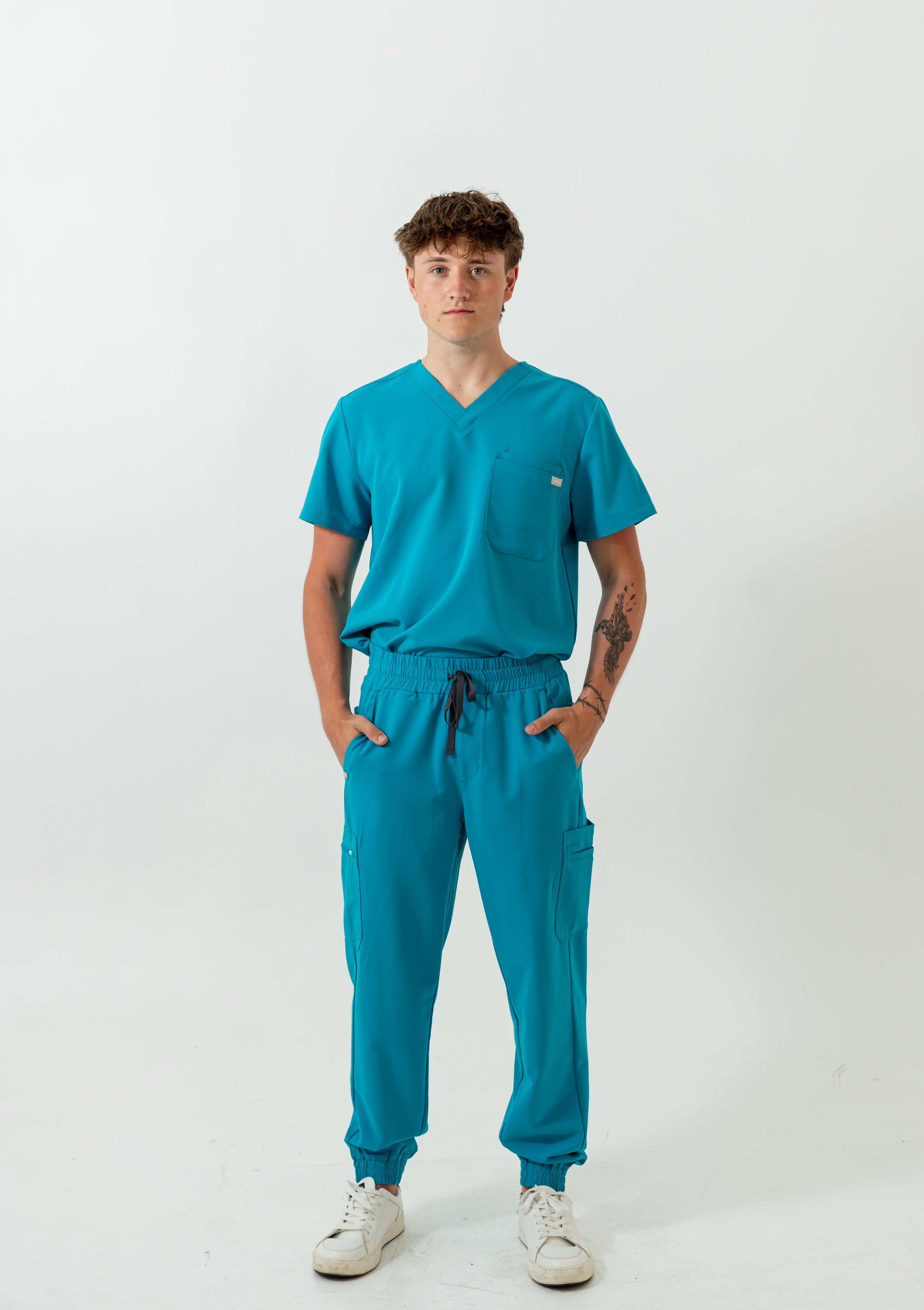 Pantalon médical de type jogging Kian - Bleu cyan