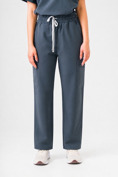 Lulu Straight Leg Scrub Pants - Pewter
