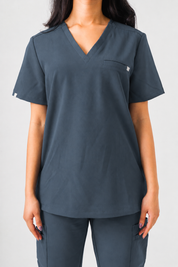 Olivia Scrub Top - Pewter