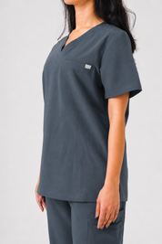Olivia Scrub Top - Pewter