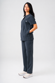 Gloria Scrub Top -Pewter