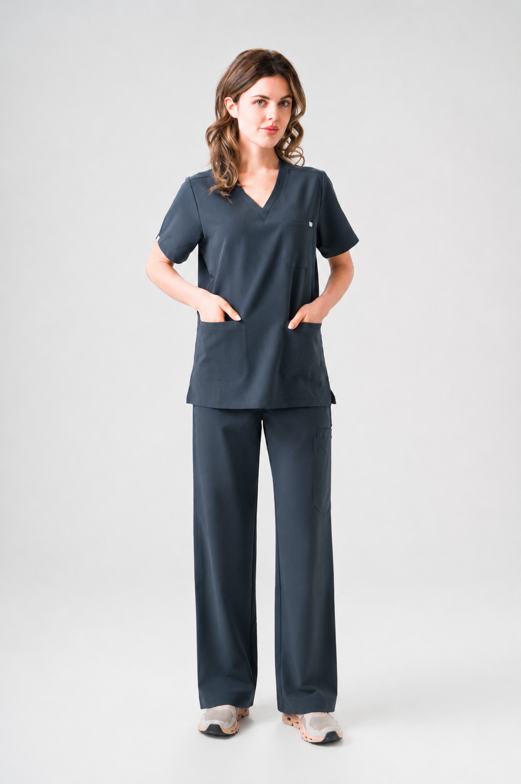 ACE Wide Leg Scrub Pants - Pewter