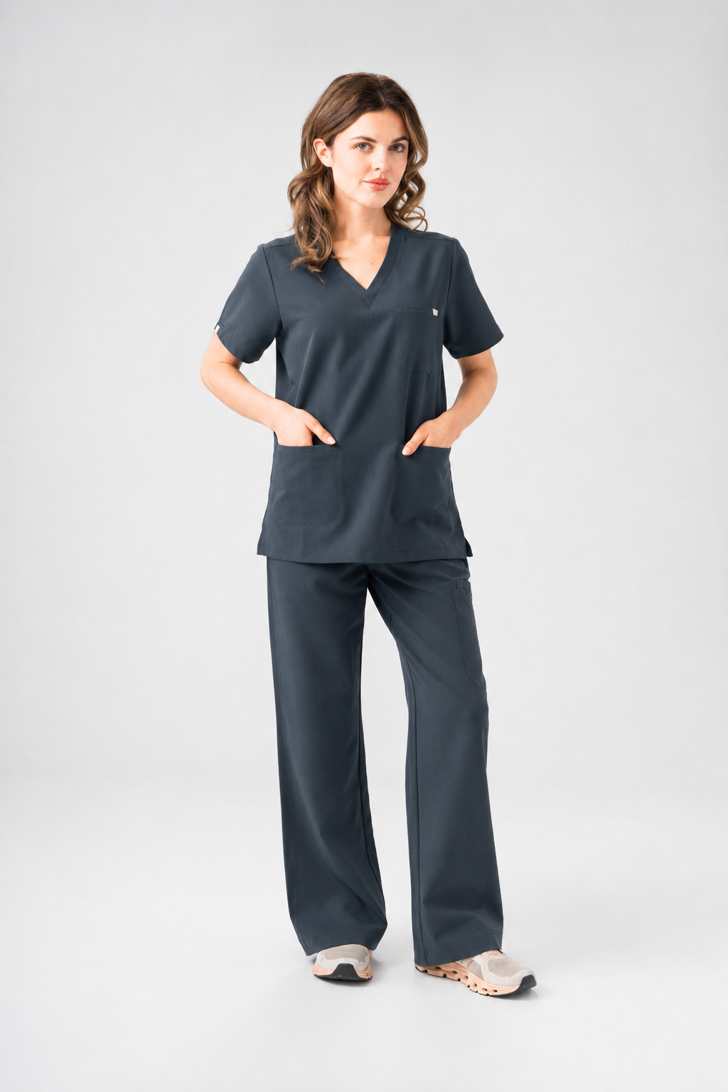 ACE Wide Leg Scrub Pants - Pewter