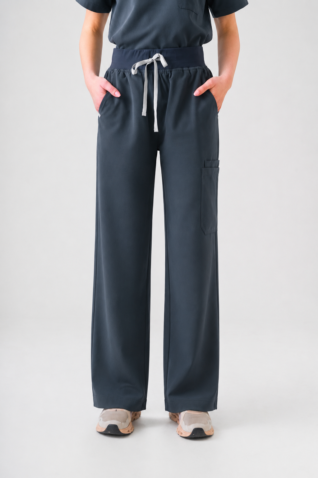 ACE Wide Leg Scrub Pants - Pewter