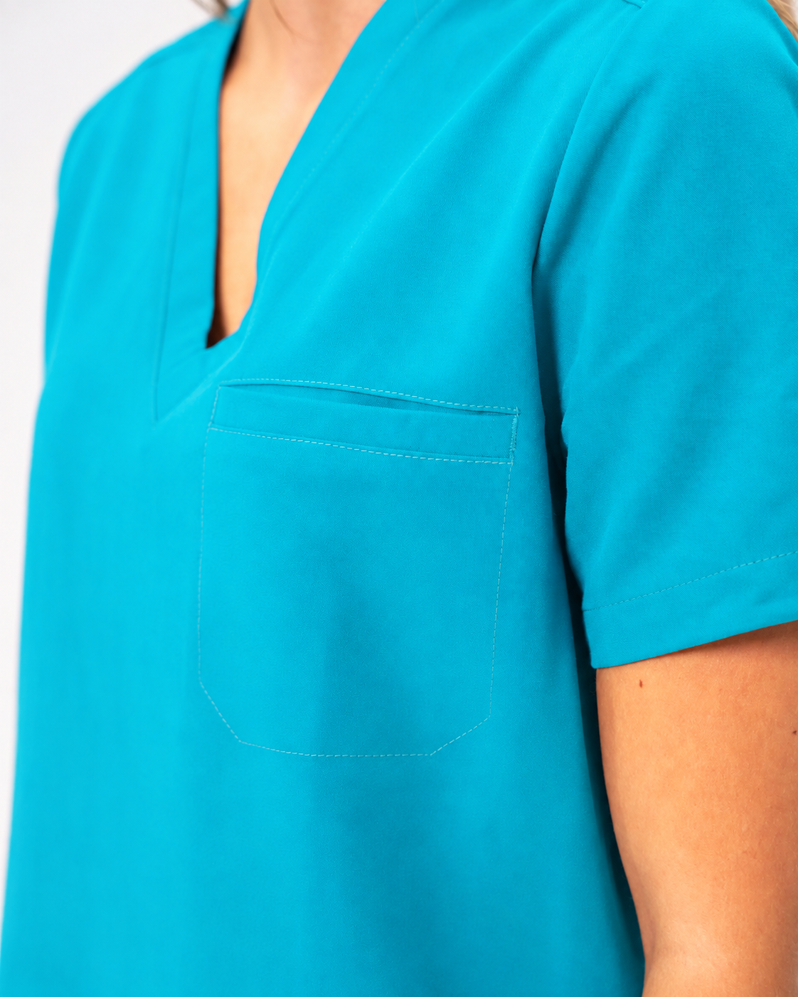 Olivia Scrub Top - Cyan Blue