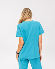 Olivia Scrub Top - Cyan Blue