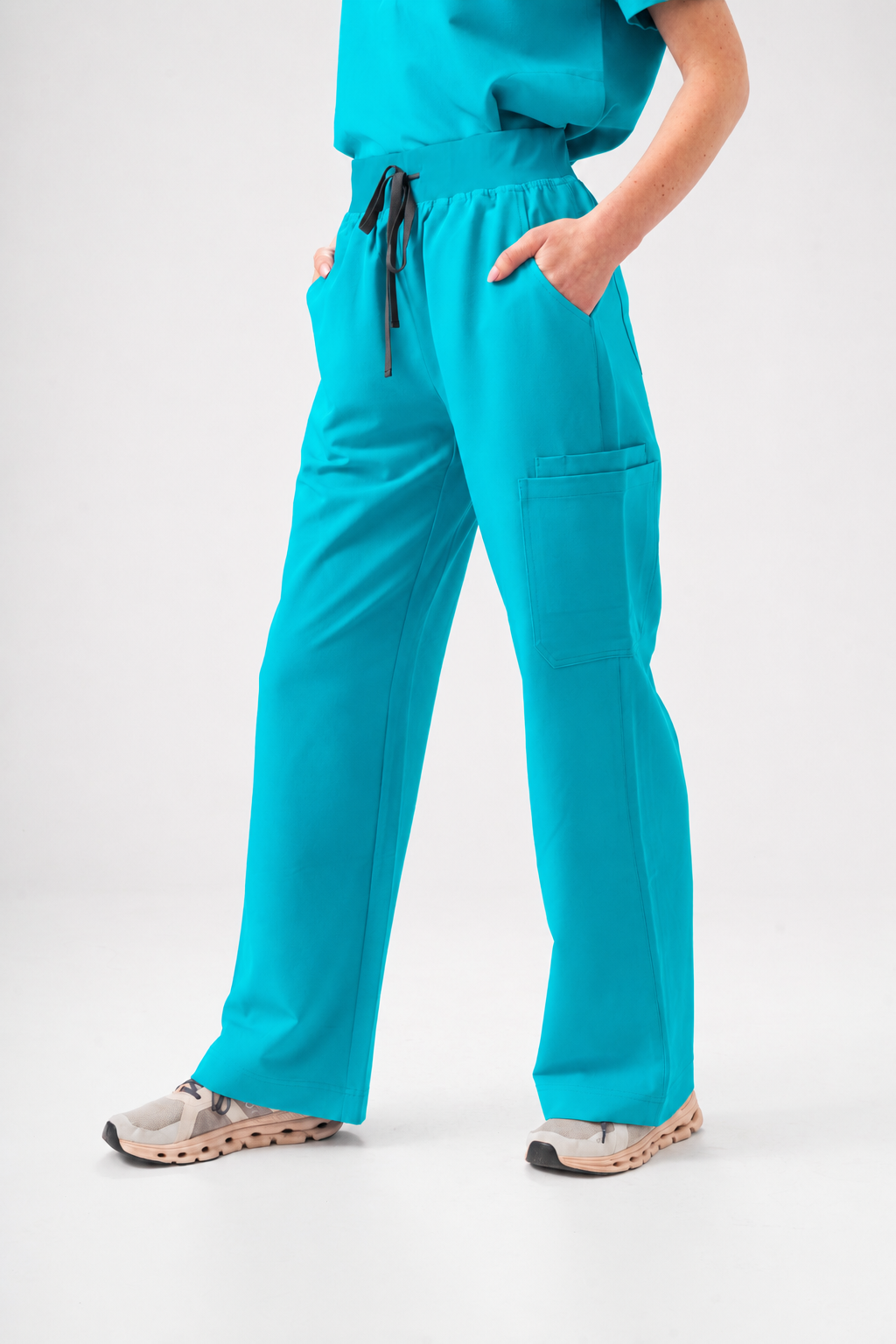 ACE Wide Leg Scrub Pants - Cyan Blue
