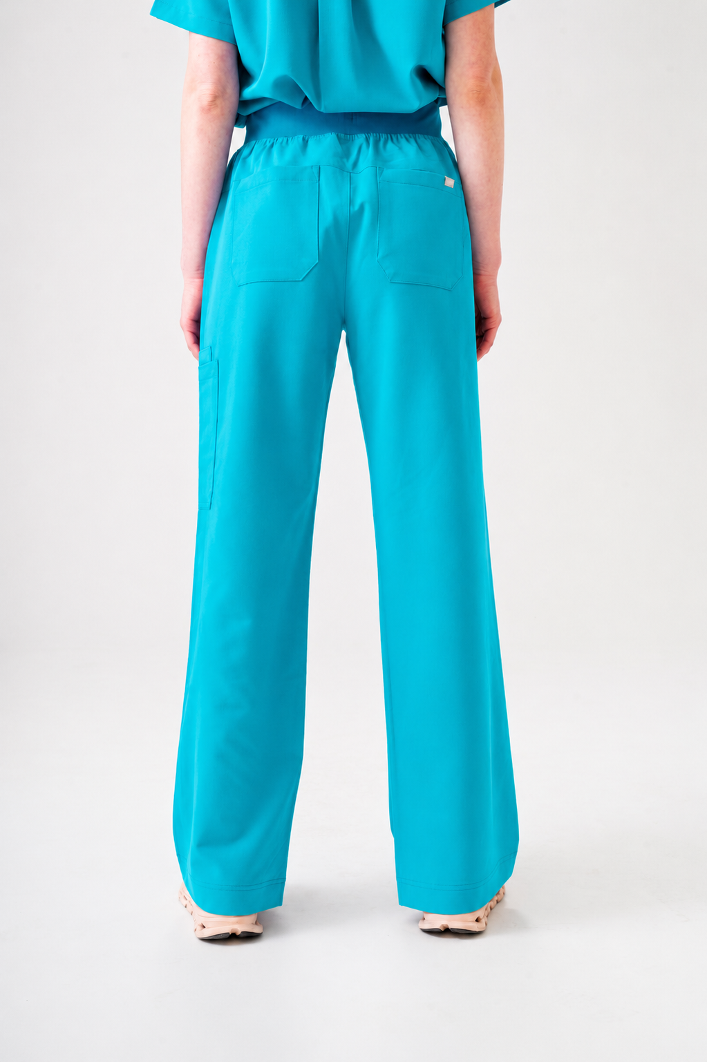 ACE Wide Leg Scrub Pants - Cyan Blue