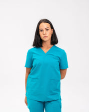 Victoria Scrub Top - Cyan Blue