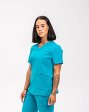 Victoria Scrub Top - Cyan Blue