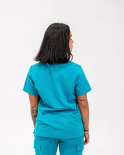 Victoria Scrub Top - Cyan Blue