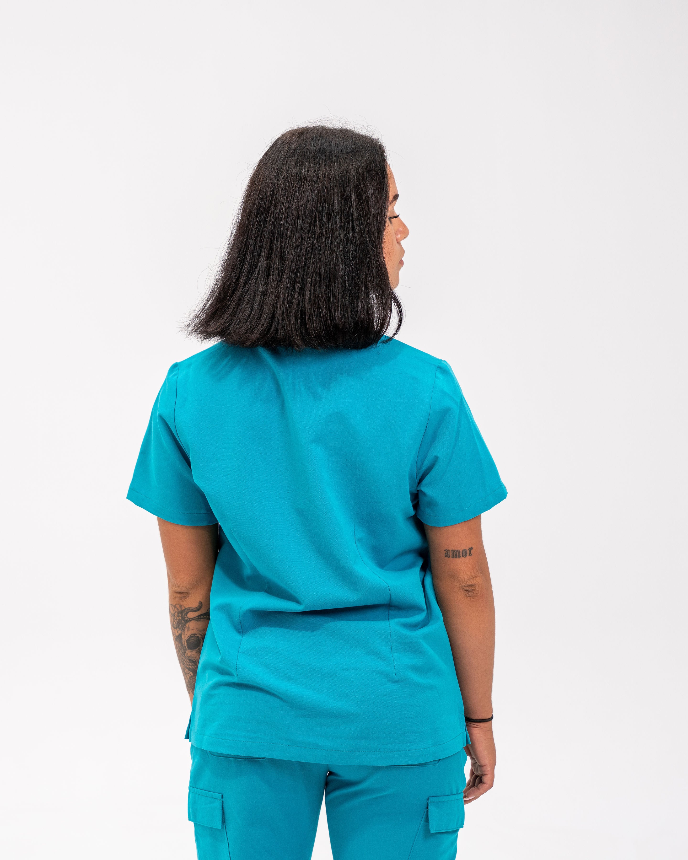 Victoria Scrub Top - Cyan Blue