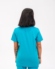 Victoria Scrub Top - Cyan Blue
