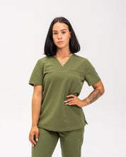 Olivia Scrub Top - Mossy Green